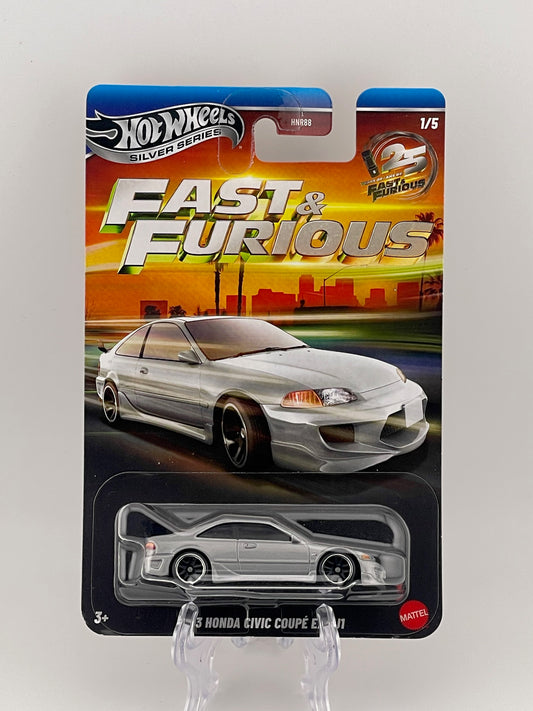 Hot Wheels Silver Series Fast & Furious 25th Anniversary 1/5 1993 Honda Civic Coupe EX EJ1