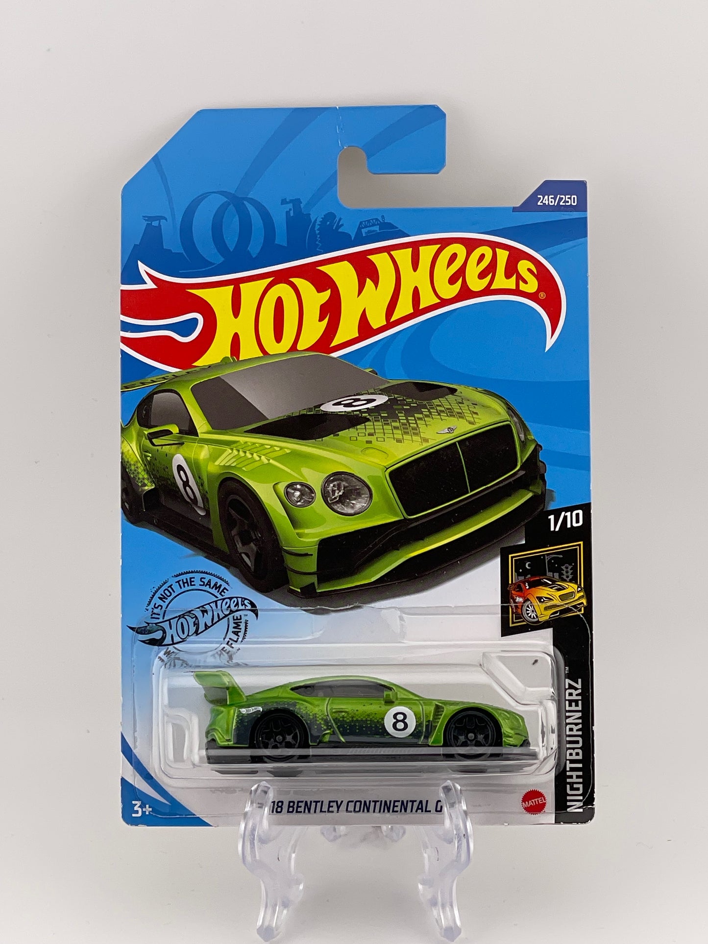Hot Wheels Mainline 2018 Bentley Continental GT3 Nightburnerz 1/10 *Check Description*
