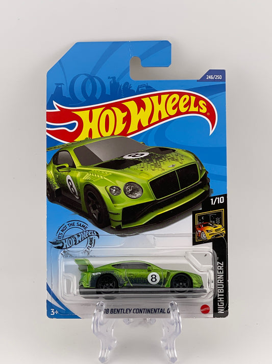 Hot Wheels Mainline 2018 Bentley Continental GT3 Nightburnerz 1/10 *Check Description*