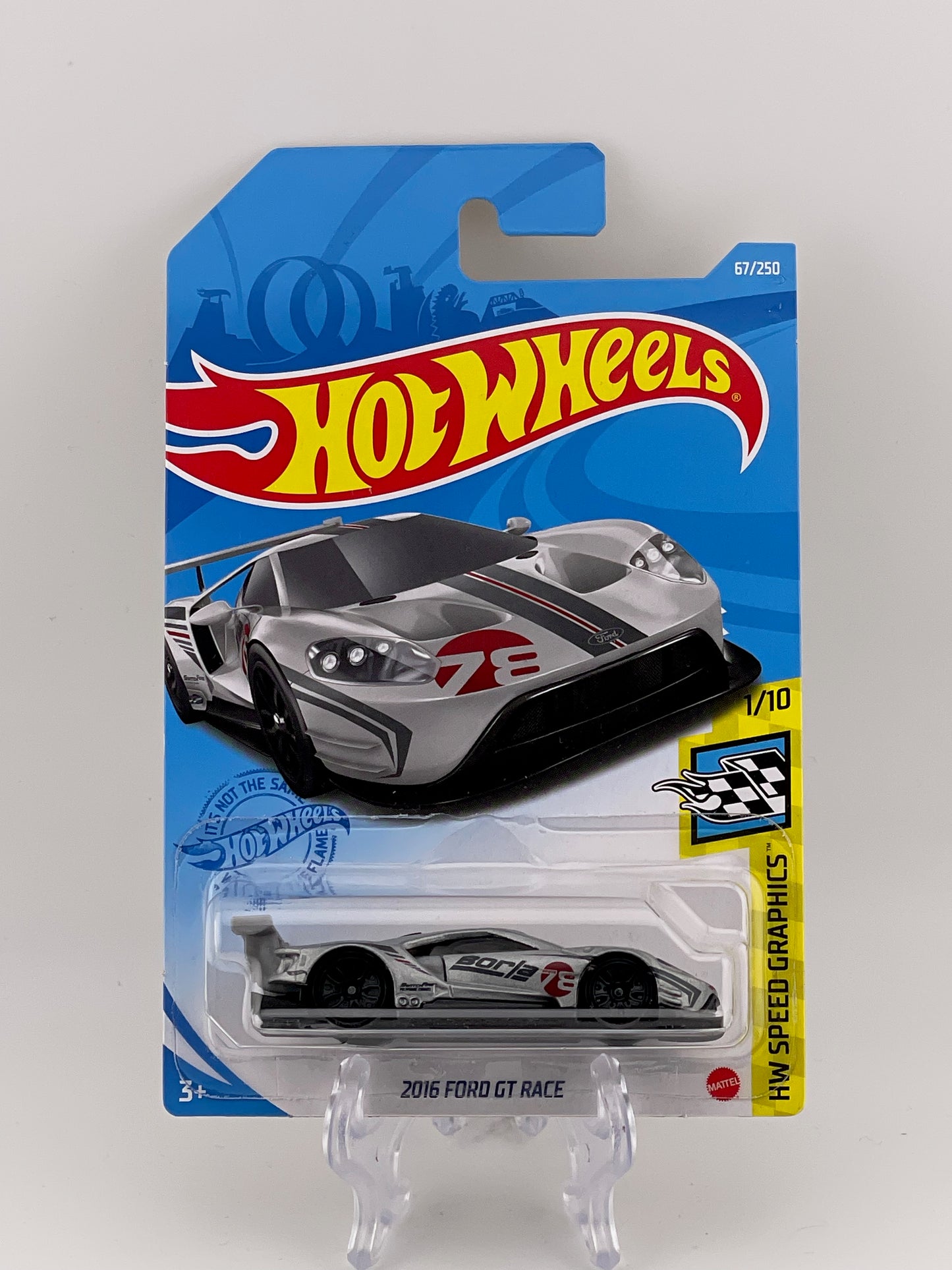 Hot Wheels Mainline 2016 Ford GT Race HW Speed Graphics 1/10