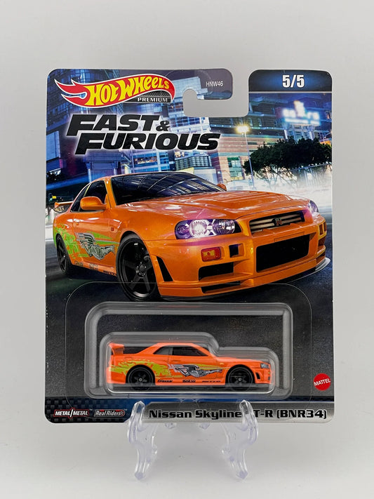 Hot Wheels Premium Fast & Furious 5/5 Nissan Skyline GT-R (BNR34)