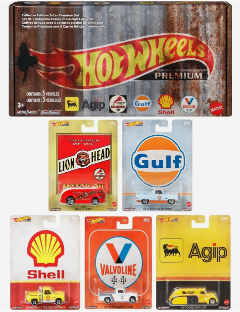 Hot Wheels Premium Pop Culture Vintage Oil 5 Car Box Set